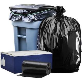 Plasticplace 61 in. x 68 in. 95 Gal. to 96 Gal. 2 mil Black Garbage Can Liners (25-Count) W95LDBA