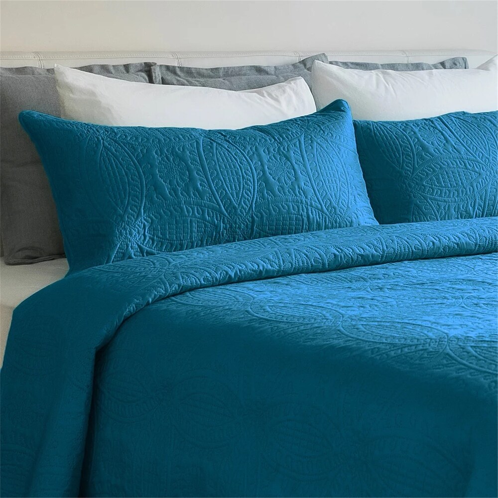 Brushed Microfiber Bedding Bedspread Coverlet Set