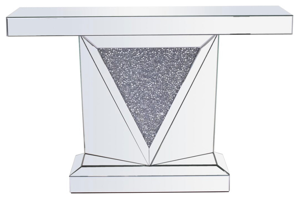 Elegant MF92009 47 quotRectangle Crystal Console Table Silver Royal Cut Crystal   Contemporary   Console Tables   by EuroLuxHome  Houzz