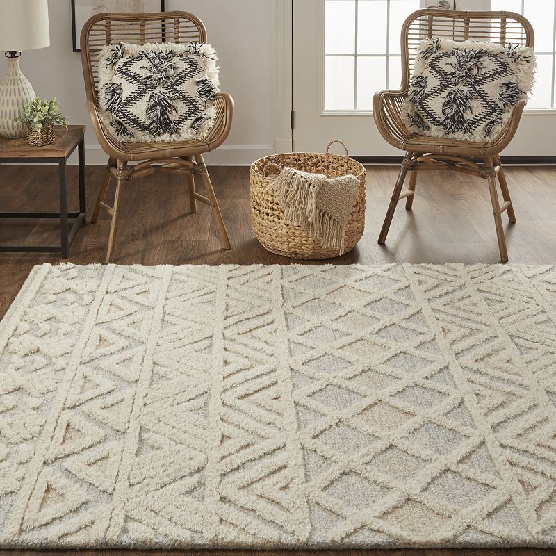 Weave and Wander Elika Moroccan Chevron Wool Tufted Rug