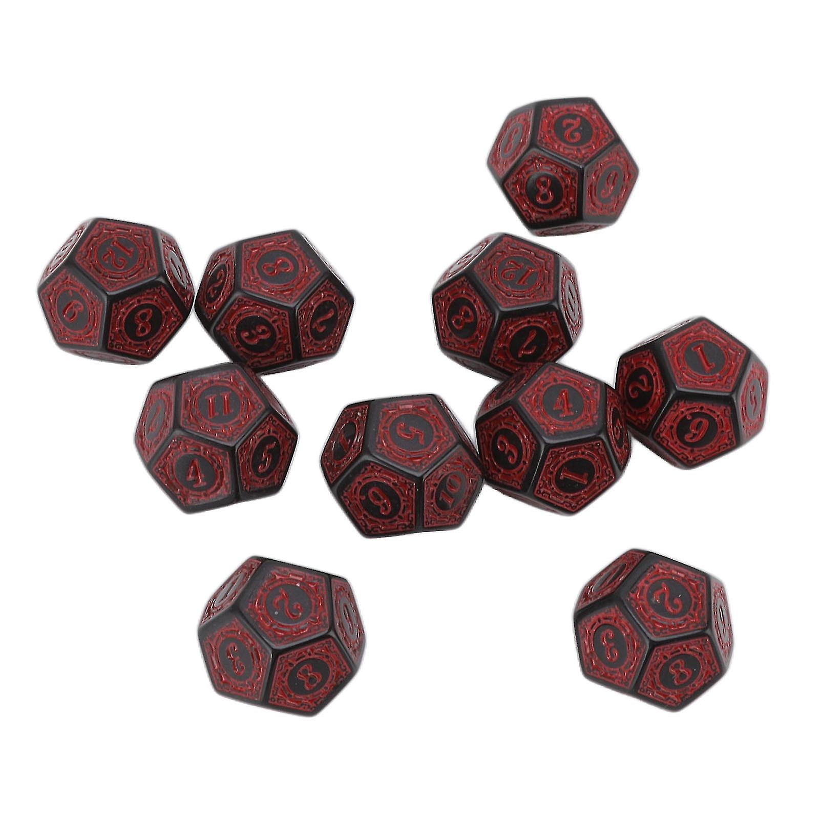 10 Pcs Polyhedral Dice Acrylic Table Game Dice Multipurpose for Board Role Playing Games 12 Side