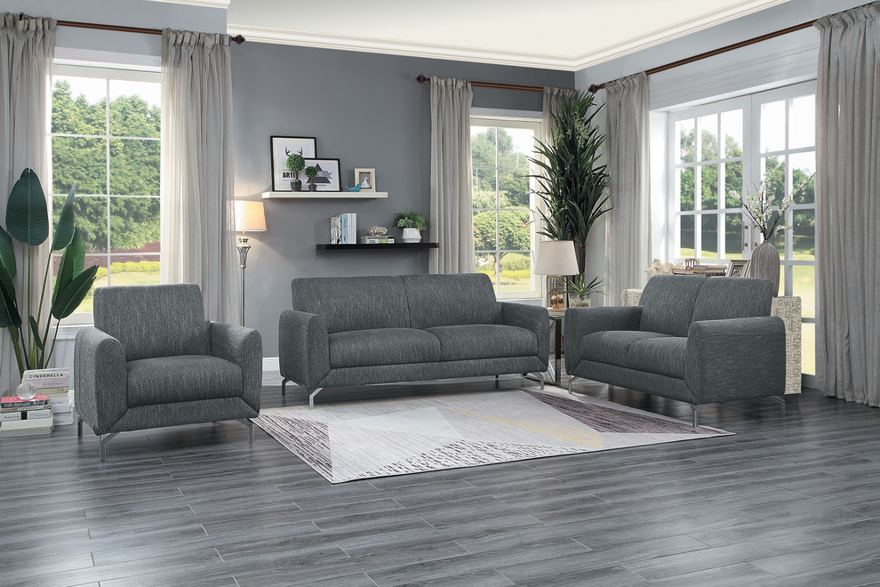 Marille Sofa  Dark Gray color   Contemporary   Sofas   by Lexicon Home  Houzz