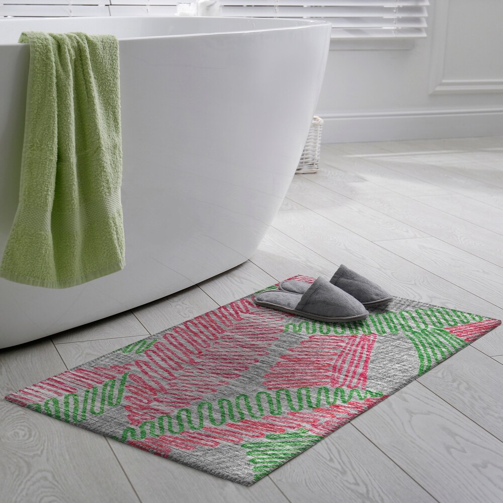 Indoor/ Outdoor Addison Yuma Modern Palm Leaf Washable Area Rug