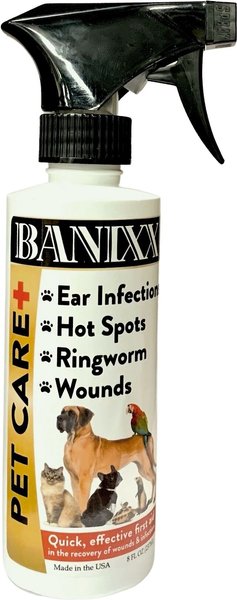 Banixx Pet Care+ Wound Care and Anti-Itch Spray for Dogs， Cats and Small Pets