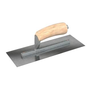 Bon Tool 11 in. x 4 in. Carbon Steel Square End Finishing Trowel with Wood Handle 66-220