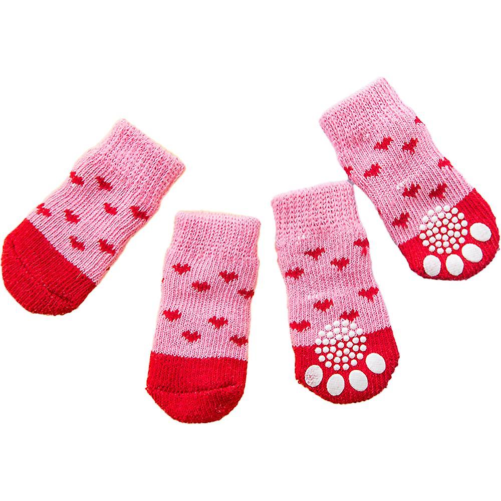 Anti-slip Dog Socks For Hardwood Floors， Pet Paw Protection For Injured Paw， Indoor Wear-red