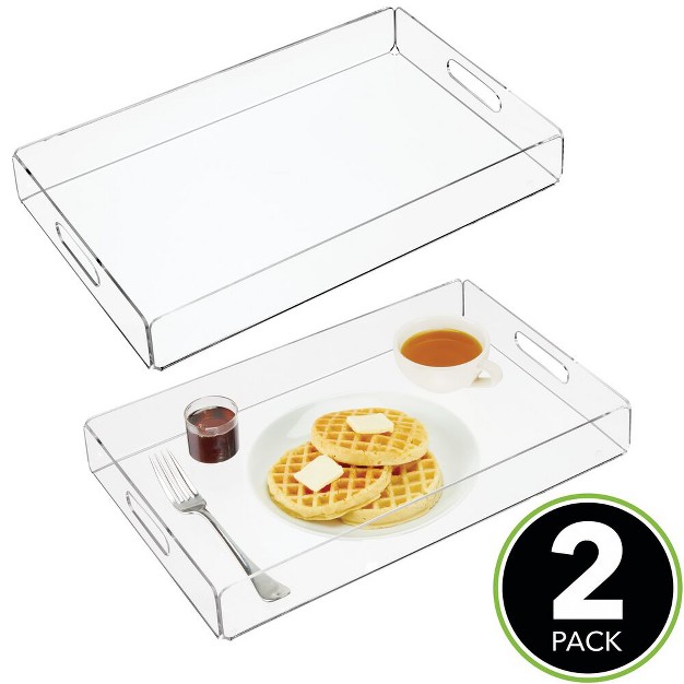 Mdesign Acrylic Rectangular Serving Tray With Handles