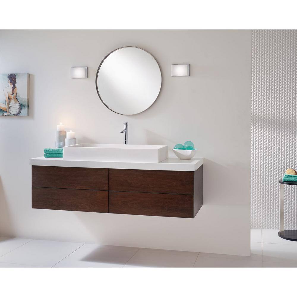 Progress Lighting Ace LED Collection 1-Light Polished Chrome Etched Glass Modern LED Bath Vanity Light P2142-1530K9