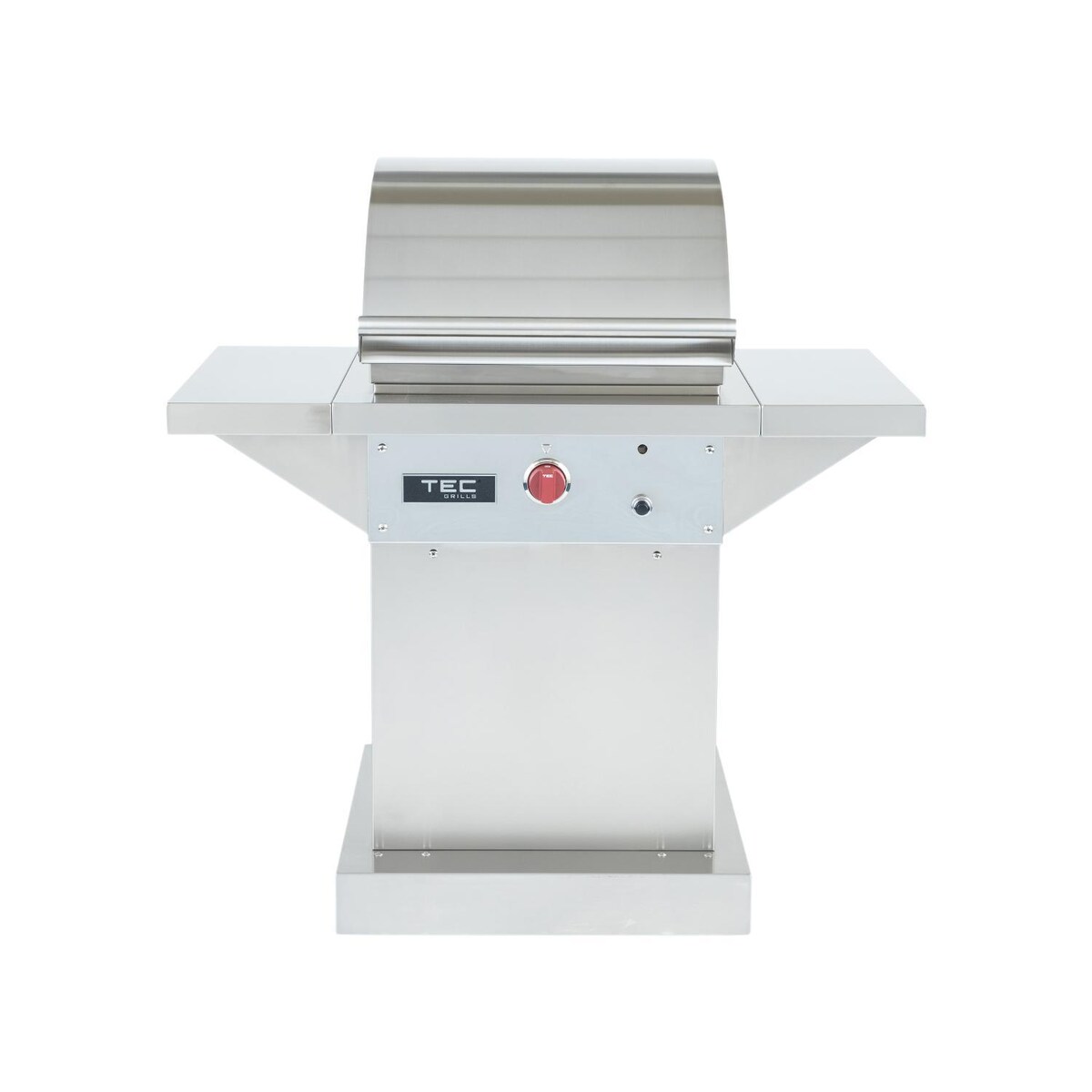 TEC Sterling Patio FR 26-Inch Infrared Propane Gas Grill On Stainless Pedestal W/ Red Knobs