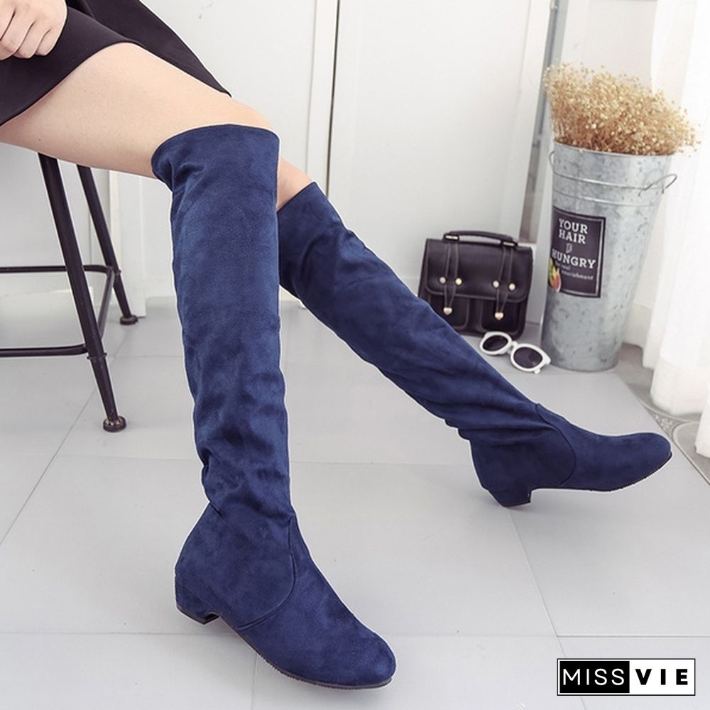 Winter Women Suede Over The Knee Thigh Knight Long Boots High Heels Shoes