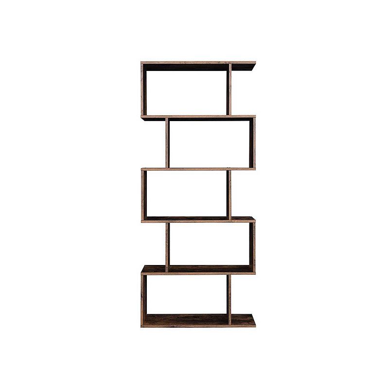 BreeBe Rustic Brown Freestanding Wooden Storage Bookcase