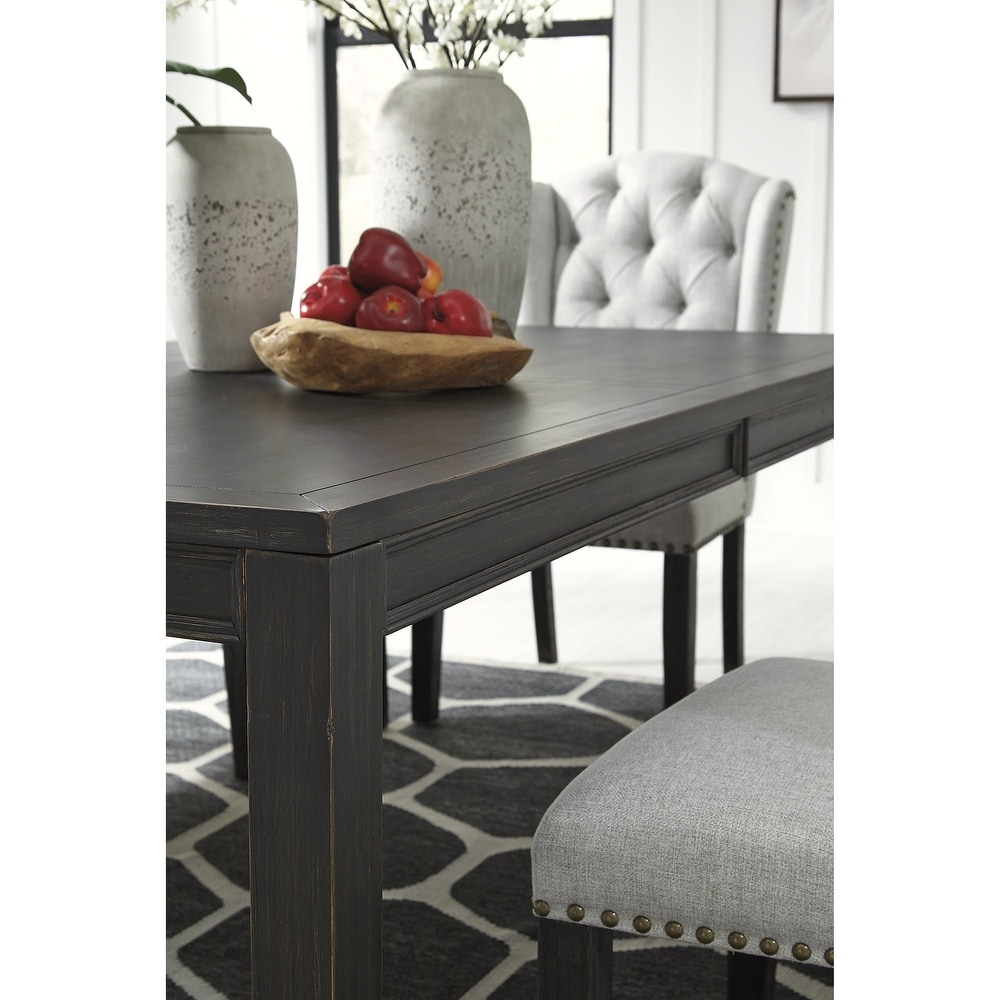 Jeanette Casual Rectangular Dining Room Table  Black   Standard