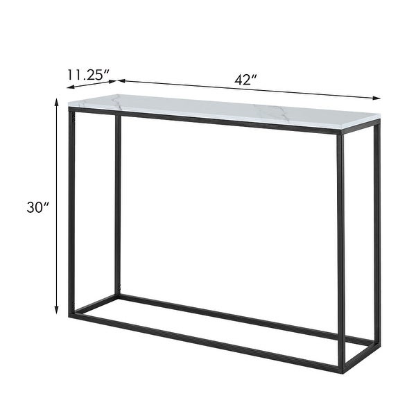 Modern Multifunctional Faux Marble Tabletop Console Table for Entryway