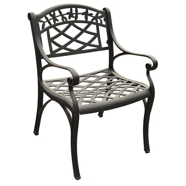 Crosley Sedona Cast Aluminum Arm Chair in Charcoal Black Finish (Set of 2)