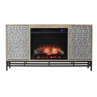 SEI FURNITURE Hollesborne Touch Screen Electric Fireplace with Media Storage in Natural HD132495