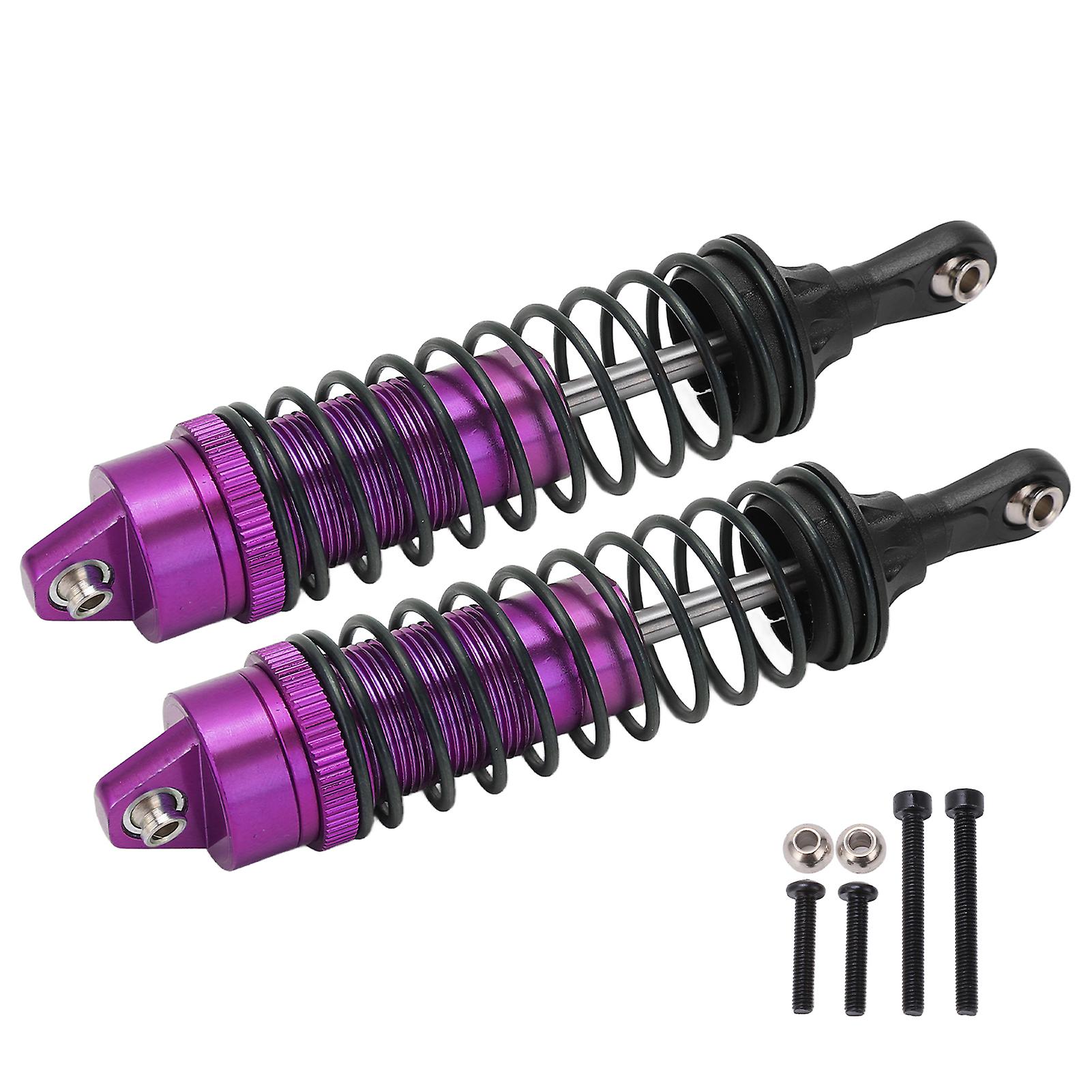 2pcs Front Rear Shock Absorbers Aluminum Alloy Shock Absorber For Jlb 1/10 Car Truck Seriespurple