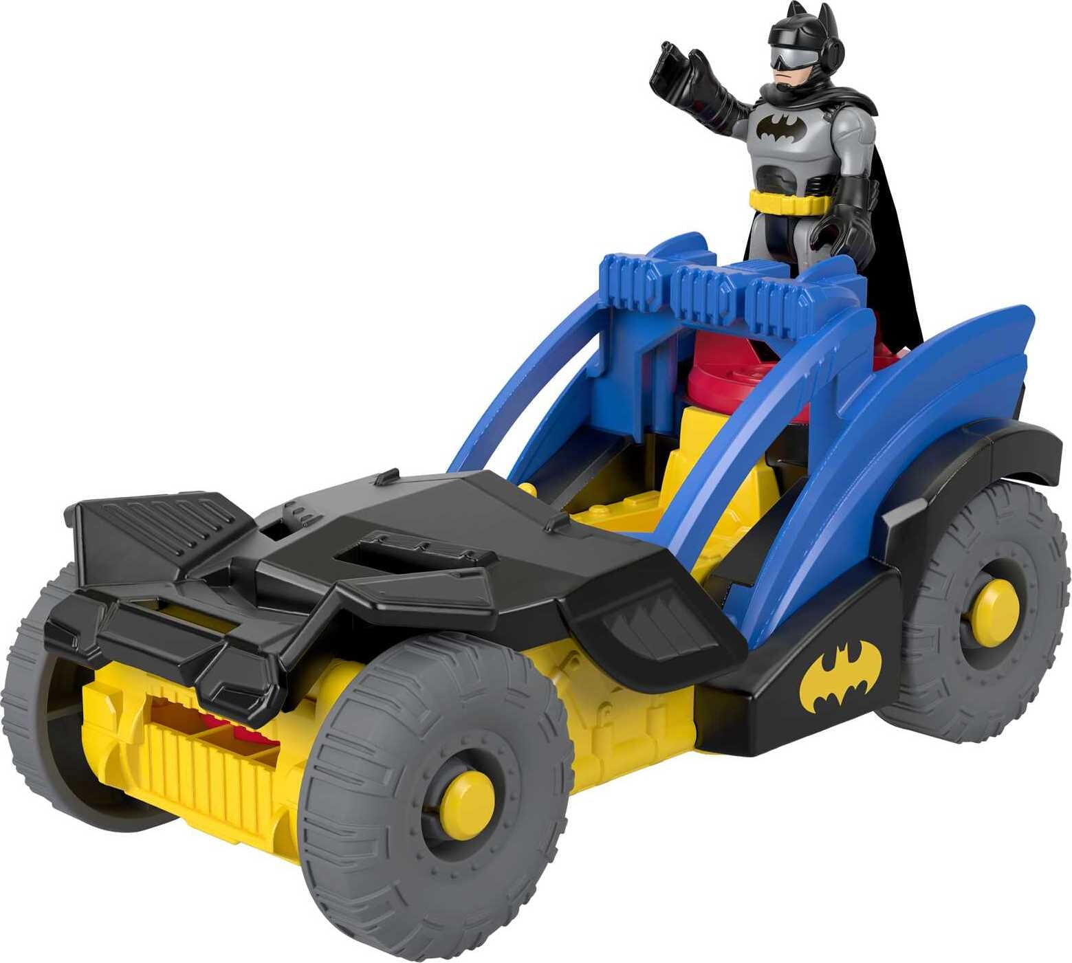 Imaginext DC Super Friends Batman Toy Rally Car with Disk Launcher and Figure， Preschool Toys