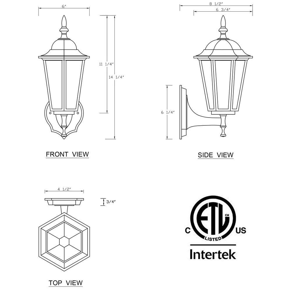 C Cattleya 1-Light White Die-Cast Aluminum Outdoor Wall Lantern Sconce (2-Pack) CA1905-2W