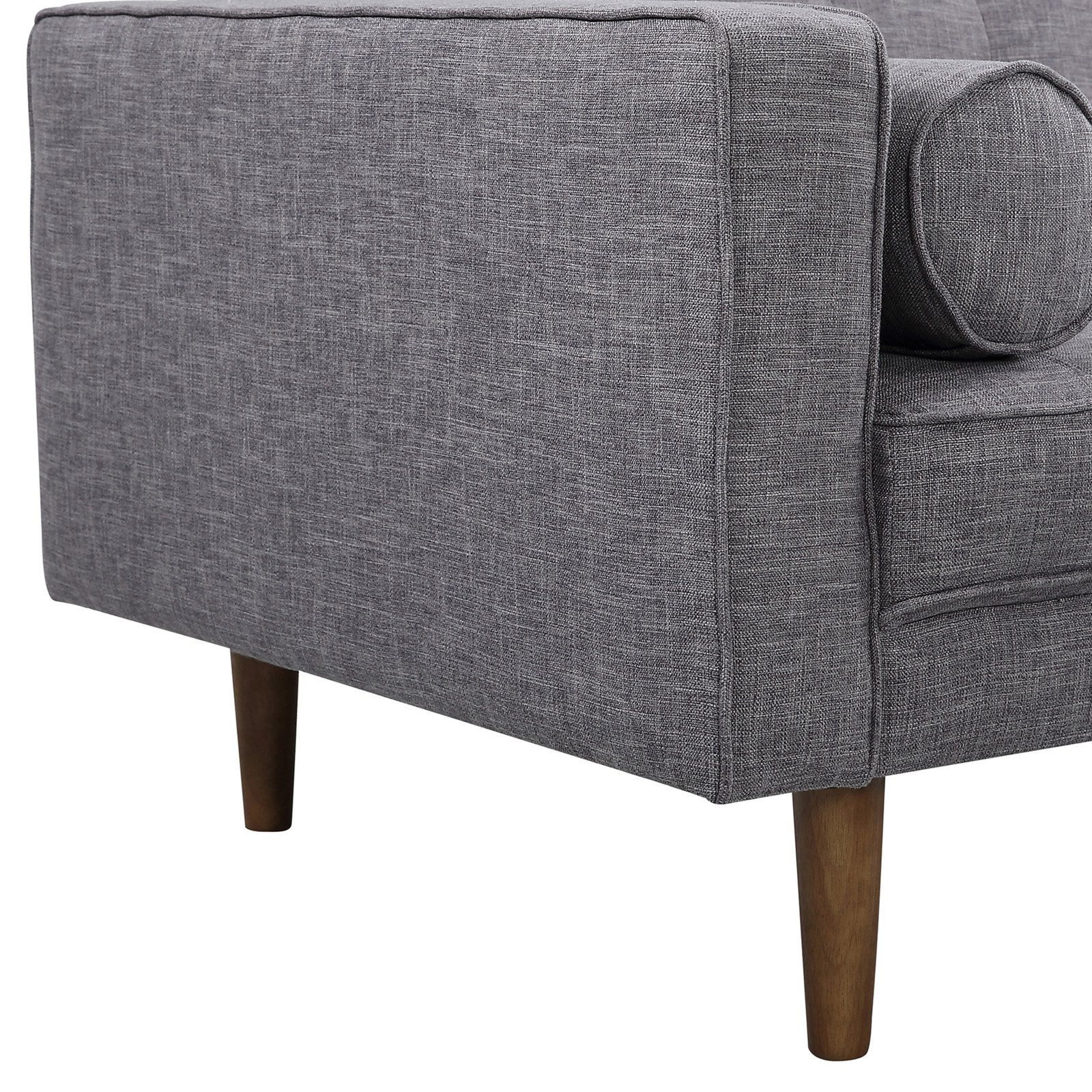 Element Sofa in Dark Gray Linen and Walnut Legs