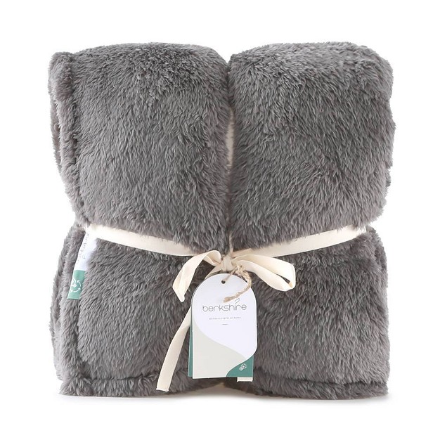 300 Recycled Fluffie Throw Blanket Space Gray Berkshire Blanket amp Home Co