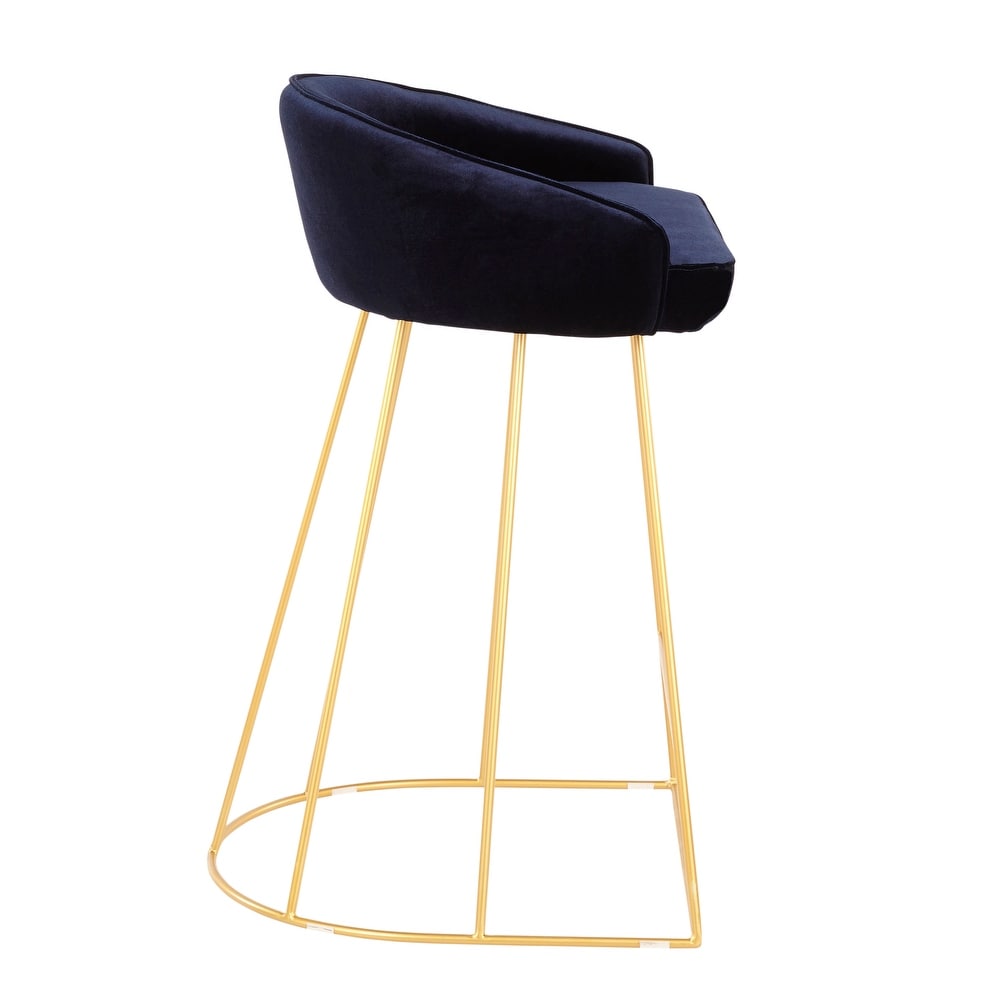 Velvet Contemporary Counter Stool with Metal Legs  Set of 2