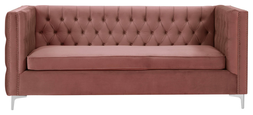 Contemporary Sectional Sofa  Button Tufting Details  ampNailhead Trim   Midcentury   Sectional Sofas   by Decorn  Houzz