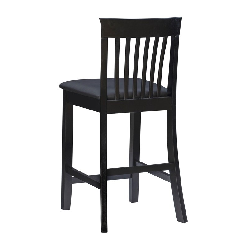 Linon Floresti Black Slat back Counter Stool