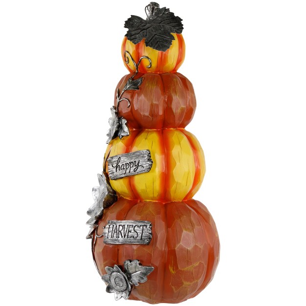 Northlight 18 25 Stacked Pumpkins x27 happy Harvest x27 Fall Outdoor Decoration