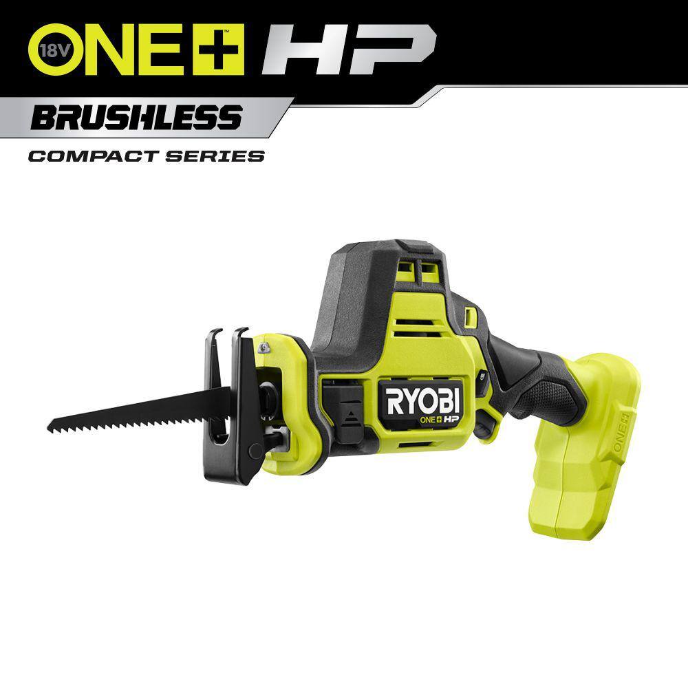 RYOBI ONE+ HP 18V Brushless Cordless Compact One-Handed Reciprocating Saw (Tool Only) PSBRS01B