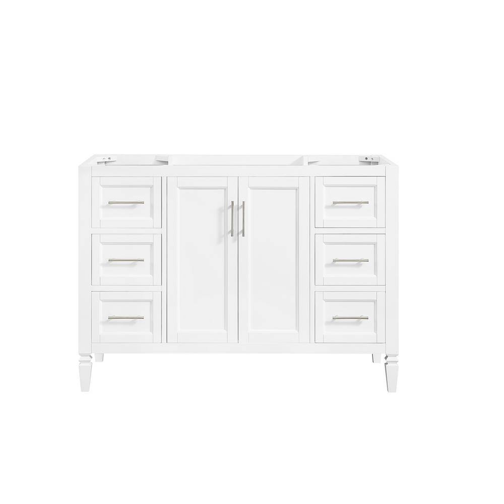 Home Decorators Collection Stockham 48 in. W x 21-12 in. D Bathroom Vanity Cabinet Only in White 19043-V48-WT