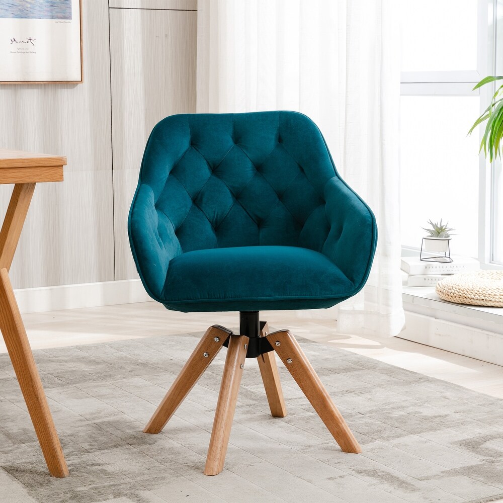 Solid Wood Tufted Upholstered Armless chair