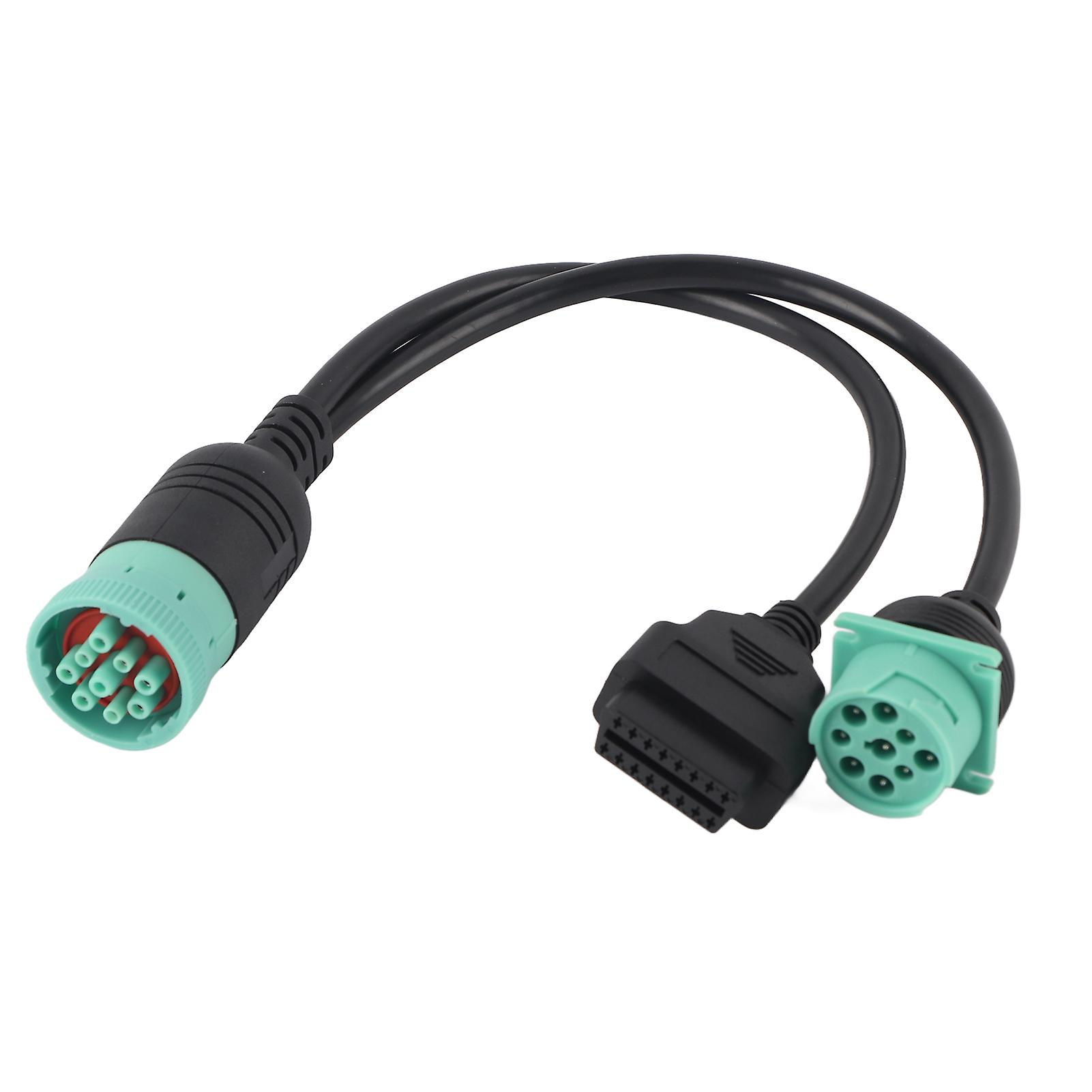 9 Pin To Obd2 Interface Truck Ycable Adapter Obdii Y Splitter Truck 16pin Male To Female J1939