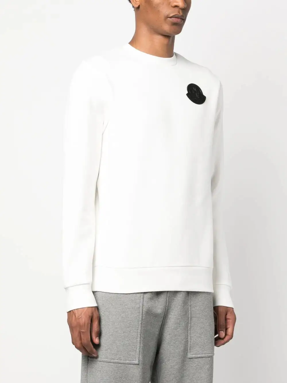 MONCLER Logo Applique Sweatshirt White