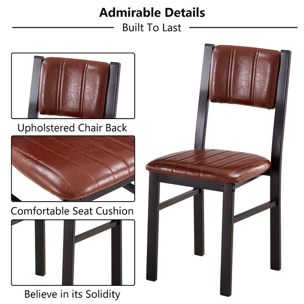 Dining Chairs Upholstered Side Chairs Faux Leather Dining Chairs For Kitchen or Dining Room(Set of 2)