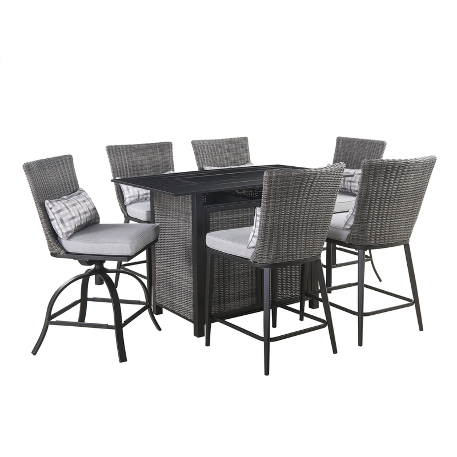 Living Accents Milano High Dining Patio Set with Fire Pit