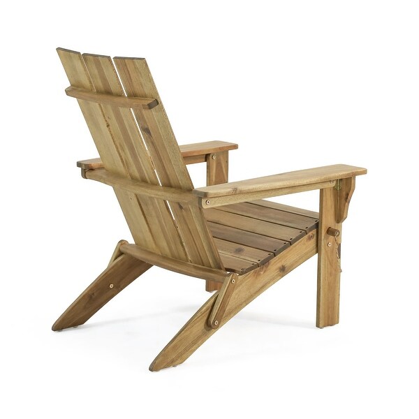 Zuma Outdoor Contemporary Acacia Wood Foldable Adirondack Chair by Christopher Knight Home