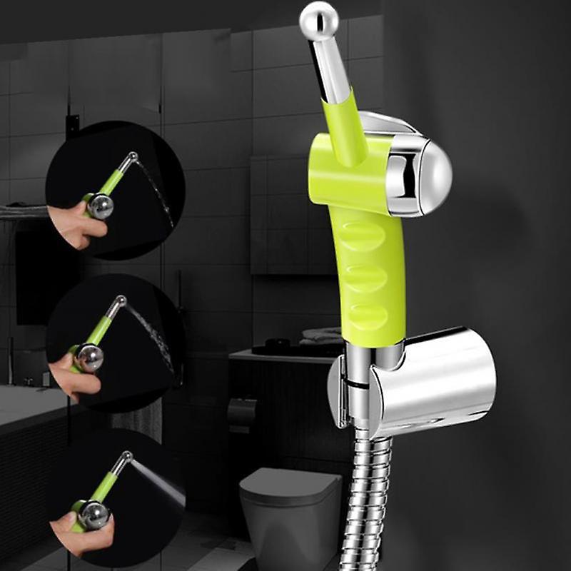 Bathroom Toilet Handheld Adjustable Bidet Shower Sprayer Cleaning Hygienic Nozzle Spray Silver(green)