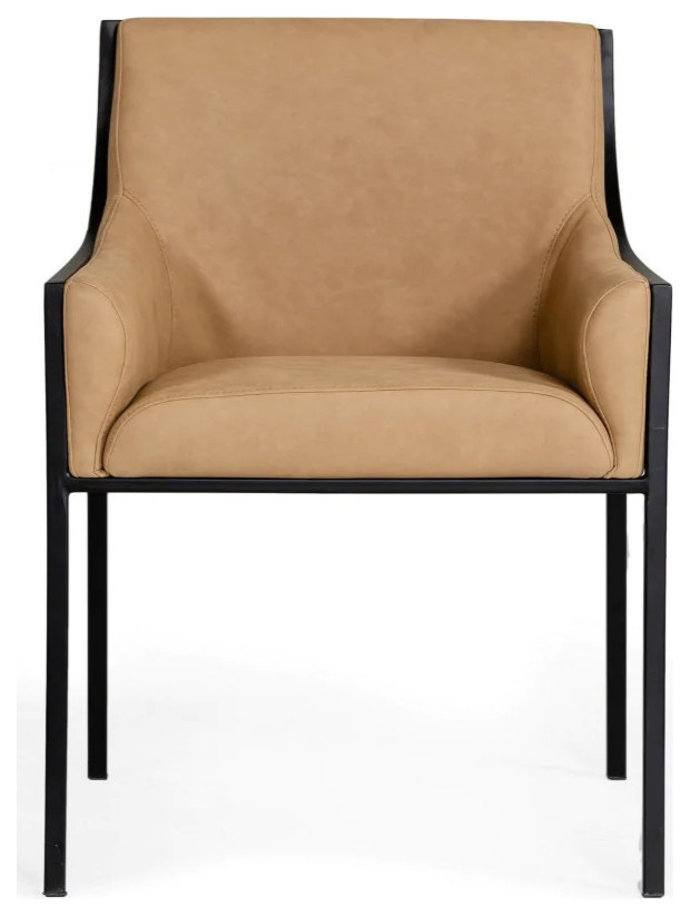 Aya Modern Suede Tan Dining Chair  Set of 2   Midcentury   Dining Chairs   by V.S.D Furniture  Houzz