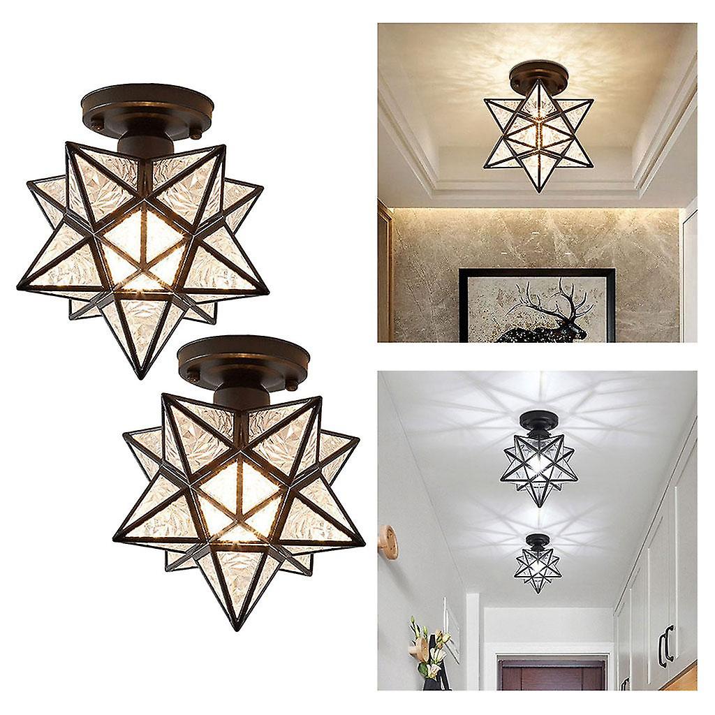 2pcs Modern Ceiling Light Star Shape Pvc Chandelier For Office Balcony Cafe