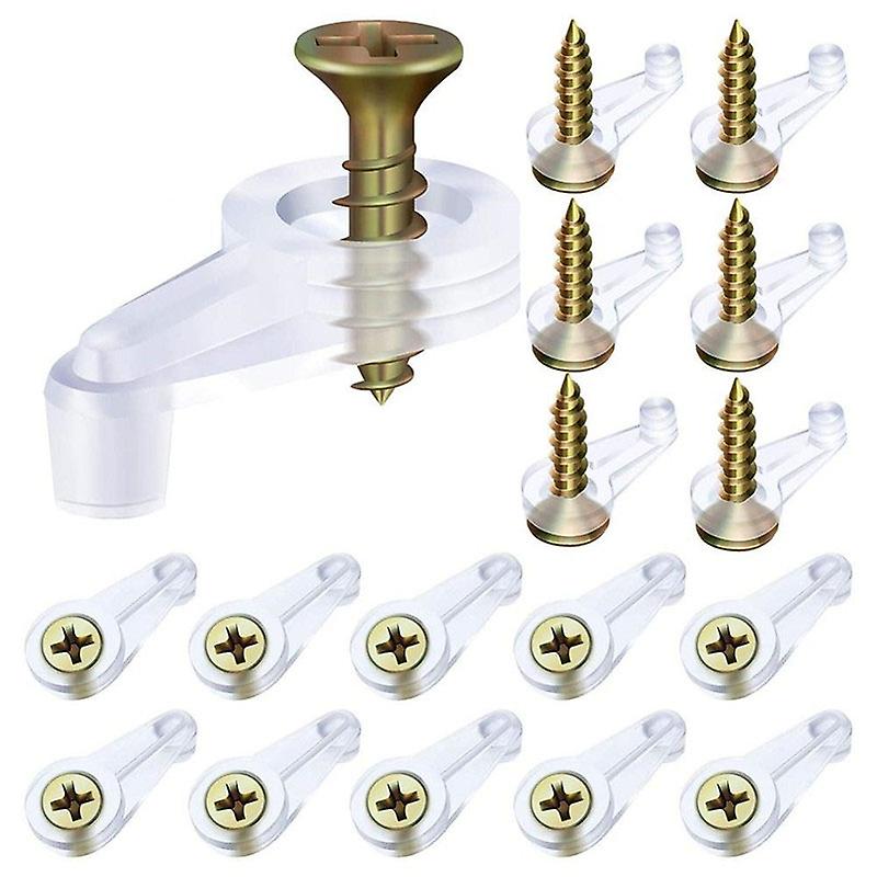 10pcs/set  Plastic Glass Door Glass Panel Retainer Clips Mirror Clips Retainer Clips Set With Screws For Cabinet Door Dropship