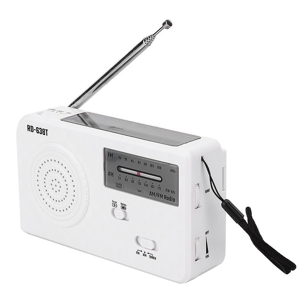 Rd638t Portable Solar Powered Hand Crank Am Fm Radio Emergency With Led Flashlight