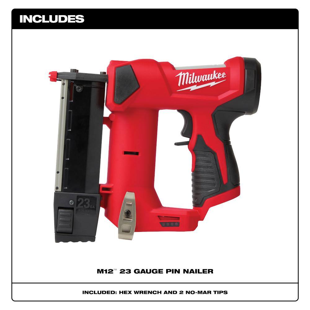 MW M18 FUEL SURGE 18V Lithium-Ion Brushless Cordless 14 in. Hex Impact Driver Kit with M12 Pin Nailer  2.0 Ah Battery 2760-22-2540-20-48-11-2420