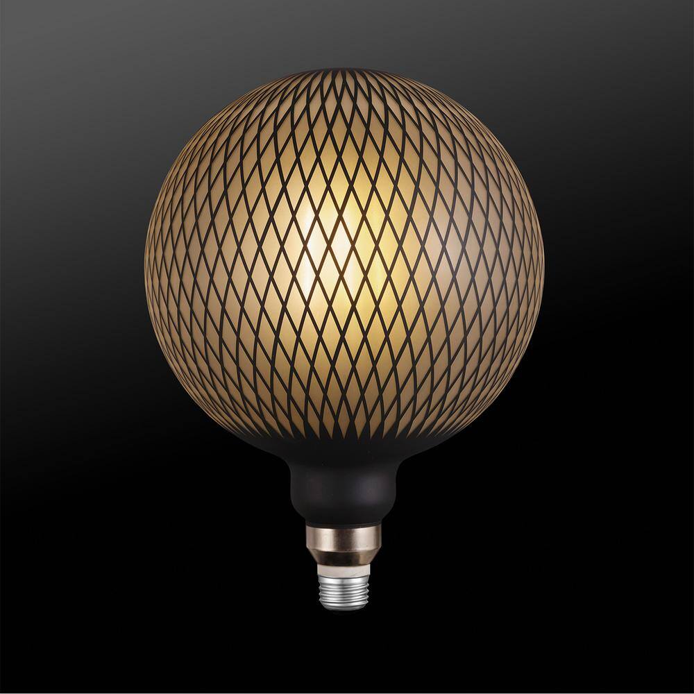 Globe Electric Moderna 40-Watt Equivalent E26 Base G200 Shape Luxury Oversized Frosted LED Filament Light Bulb Black Diamond Design 35677