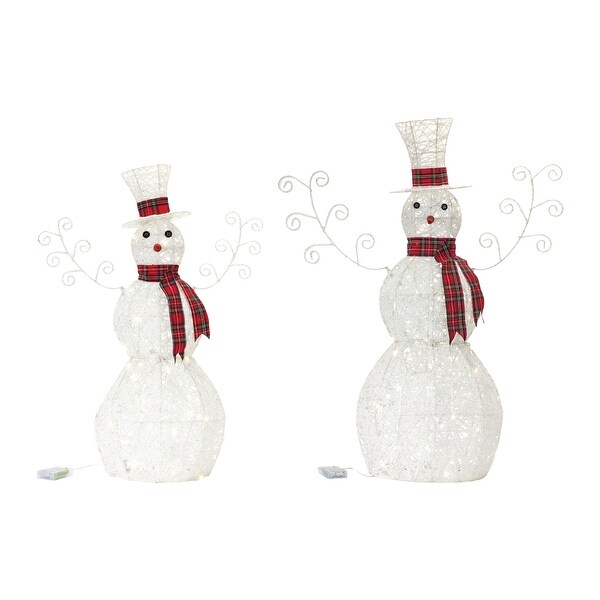 LED Lighted Snowman Décor (Set of 2)