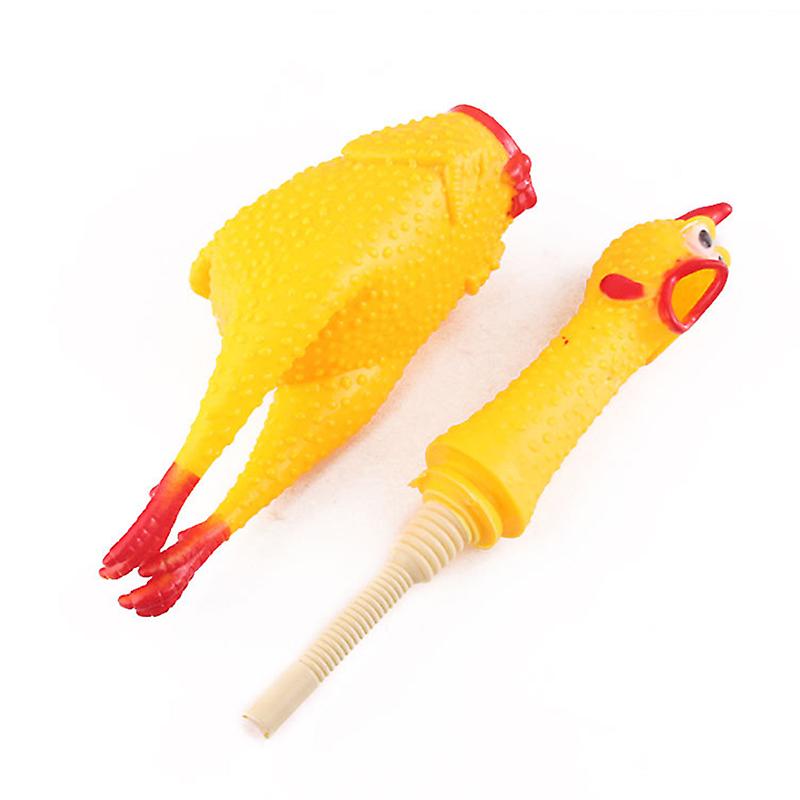 Fashion Pets Dog Squeak Toys Screaming Chicken Squeeze Sound Toy For Dogs Super Durable Funny Yellow Rubber Chicken Dog Chew Toy