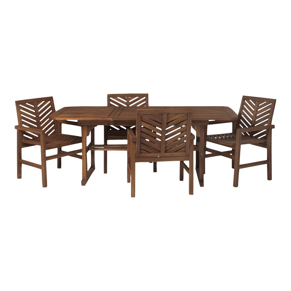 Middlebrook Hydaburg 5 Piece Acacia Extension Dining Set