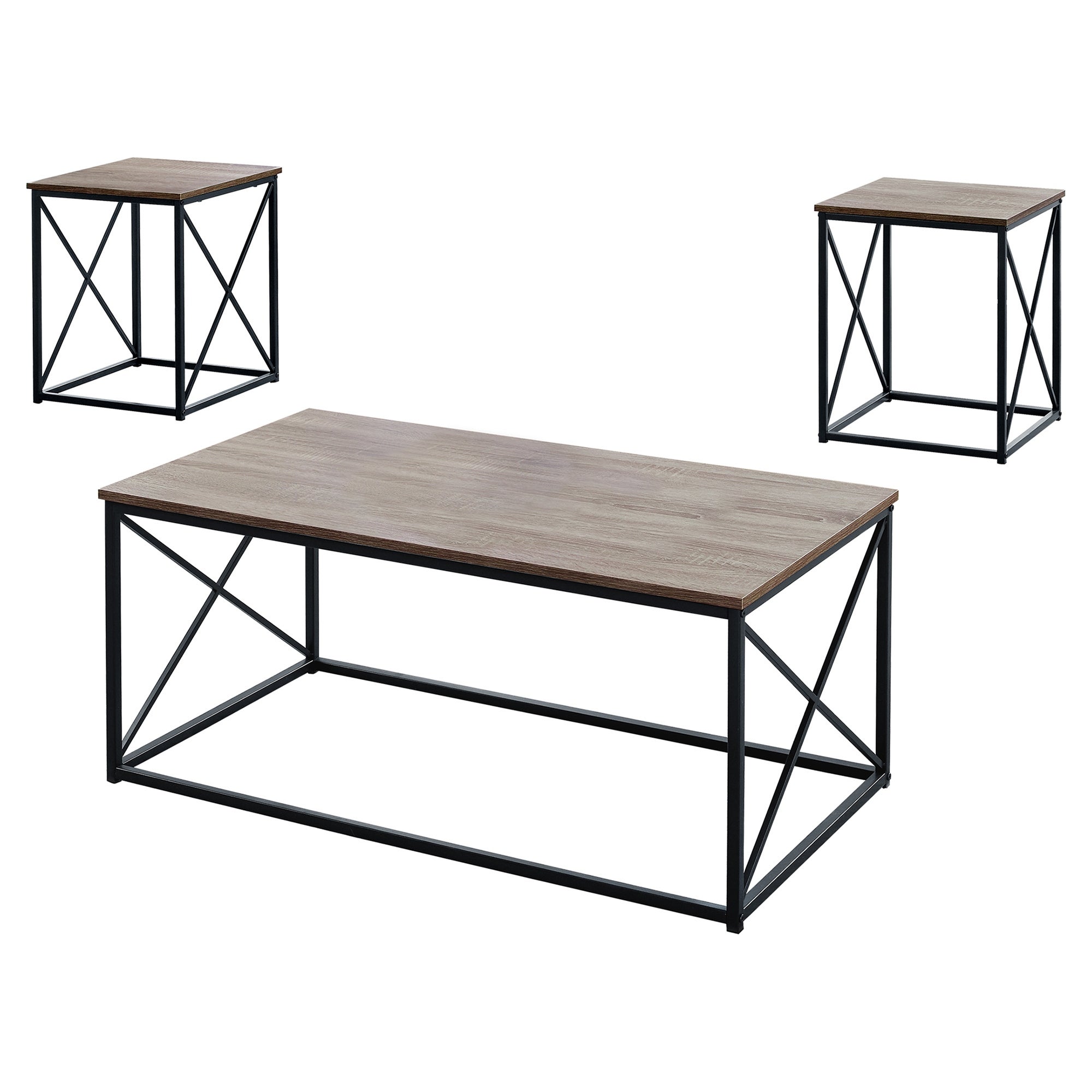 3-Piece Brown and Black Contemporary Table Set 42.25