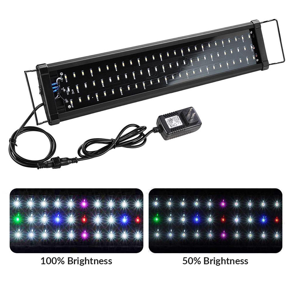 AquaBasik Full Spectrum LED Aquarium Fish Tank Lighting 24-35in 78