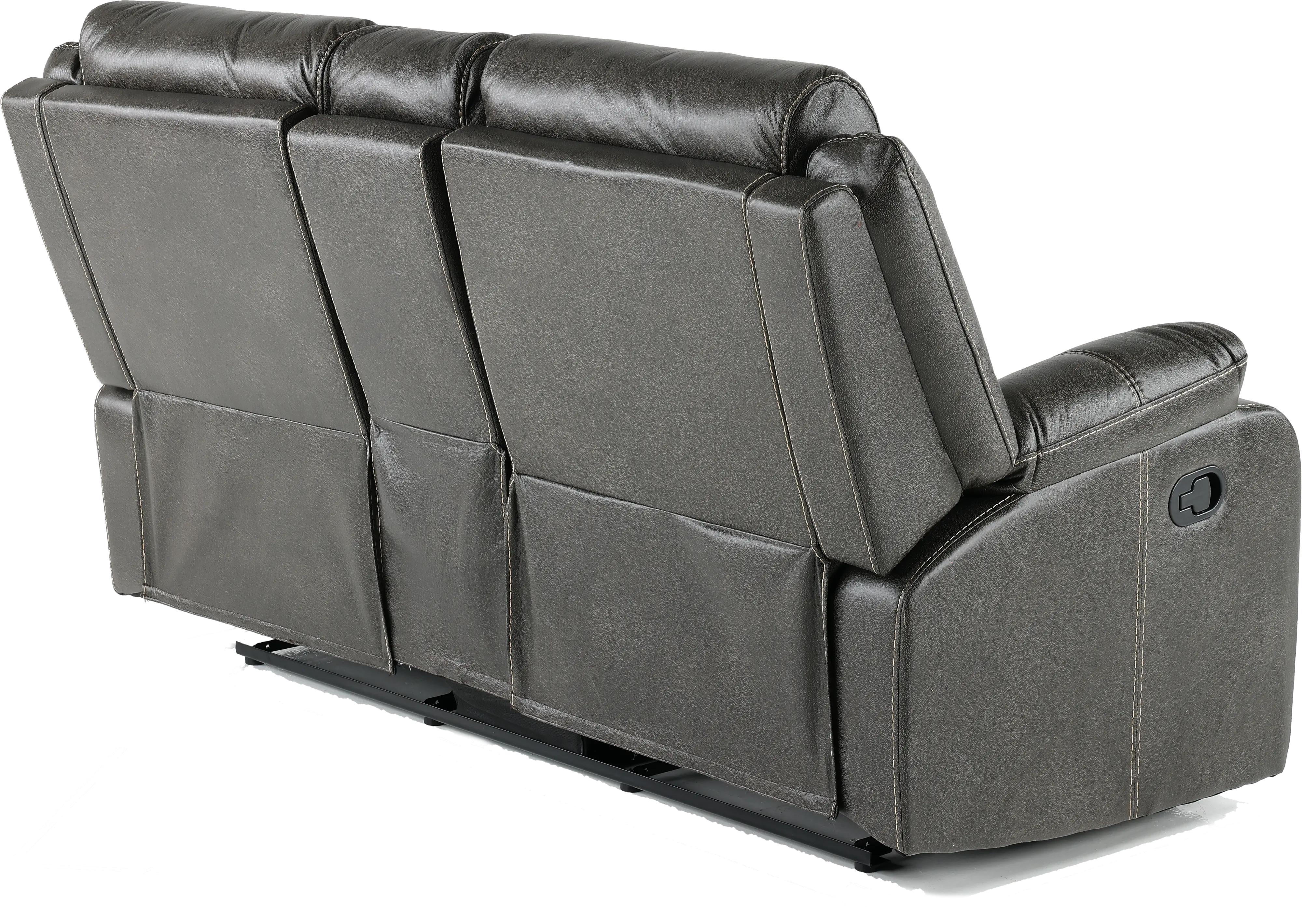 Domino Gray Reclining Loveseat with Console