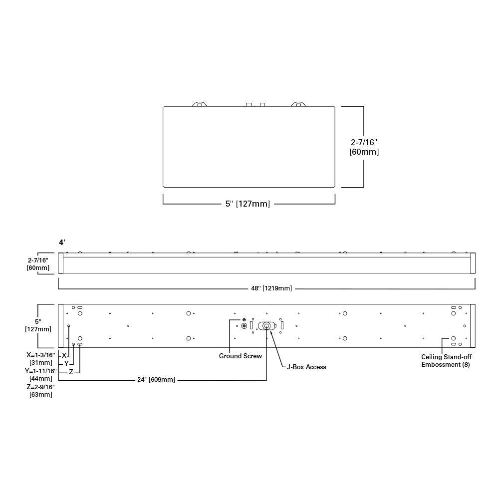 Metalux WP 4 ft. 3200-Lumens 4000K Cool White 120-Volt White Integrated LED Wraparound Light 4WP3040R